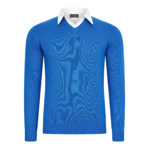 Ravenna Mock V-neck pullover Royal