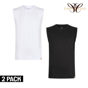 Latina Sleeveless T-Shirts 2-pack Black/White