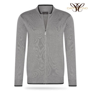 Grosseto Full Zip Cardigan Tipping Grey Marl