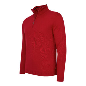 Bergamo 1/4 zip knit pullover Red