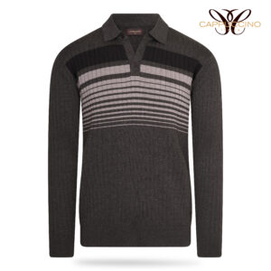 Mestre Polo L/S Knit Charco/Grey/Black