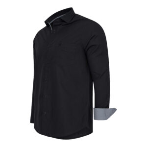 Milano Shirt Plain Long Sleeve Black