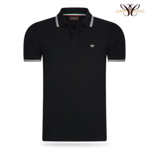 Udine Polo Applique Pique Black