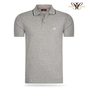 Udine Polo Applique Pique Grey Marl