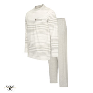 Siena Pyama Set Single Jersey Long Sleeve Off White