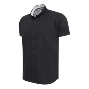 Toscana Stretch Shirt Design Short Sleeve Black