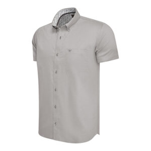 Toscana Stretch Shirt Design Short Sleeve Grey