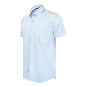 Toscana Stretch Shirt Design Shorts Sleeve Light Blue