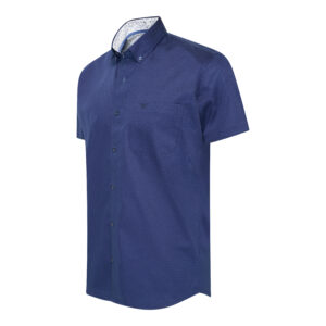 Toscana Stretch Shirt Design Short Sleeve Navy