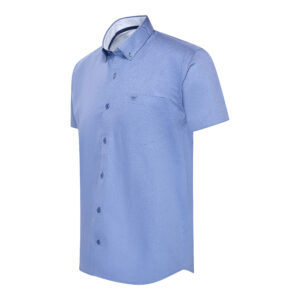 Toscana Stretch Shirt Design Short Sleeve Royal