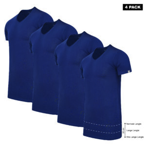 Brescia Extra Long T-Shirt V-Neck 4-Pack Navy