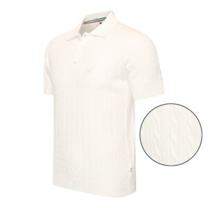 Caorle Cable Knit Polo Short Sleeve - Off White