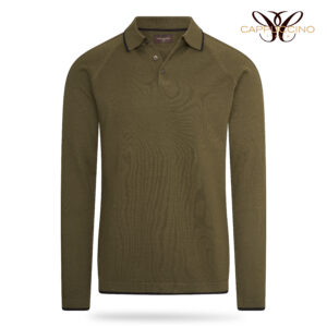 Varese Polo L/S Knit Tipping Army