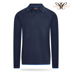 Varese Polo L/S Knit Tipping Navy